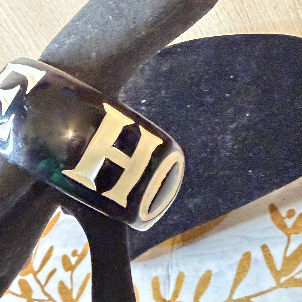 Bold Black and Silver 'HOPE' Ring - Picture 3 of 8